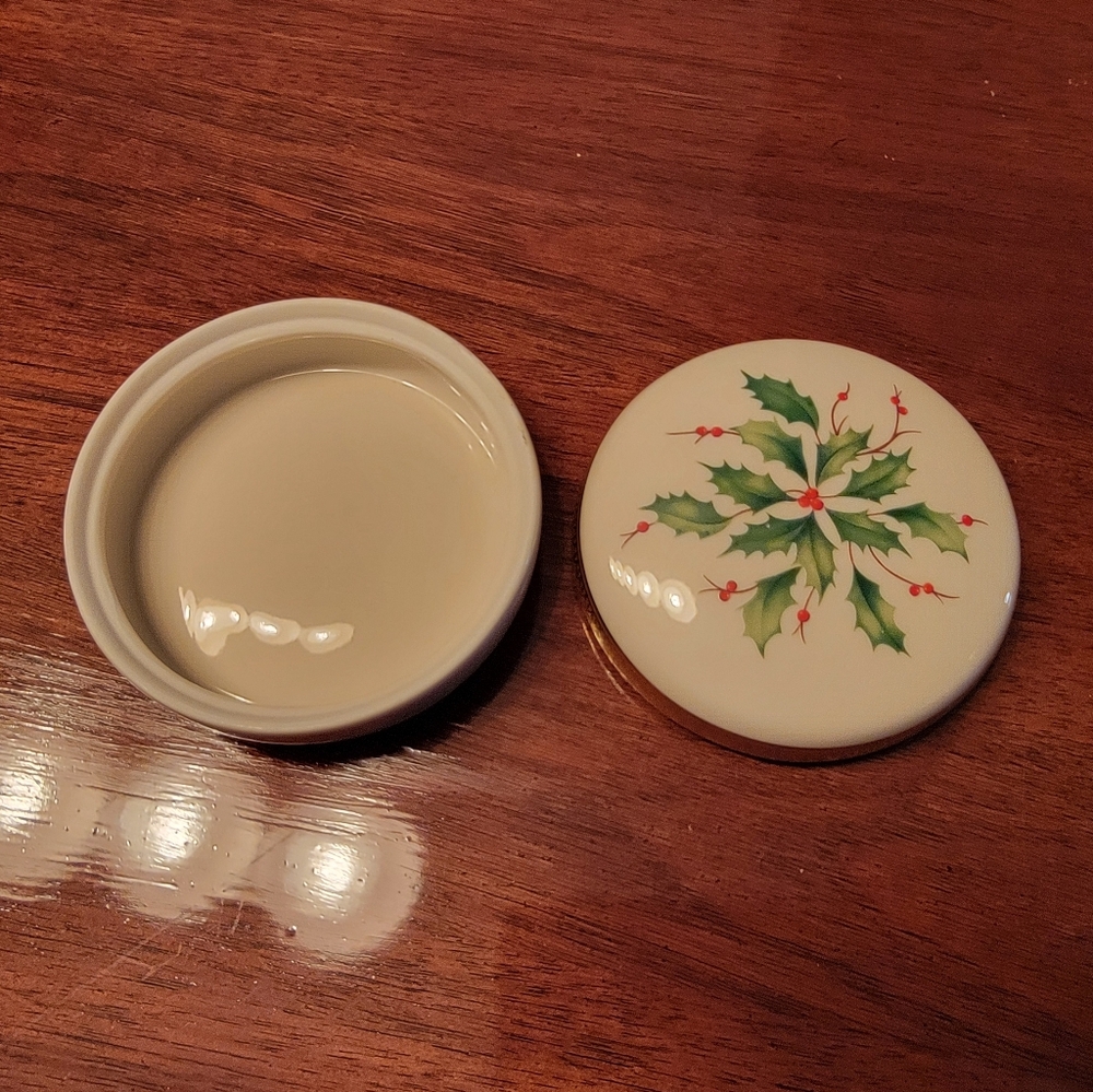 LENOX‎ DIMENSION COLLECTION Holiday Candy Trinket Dish Mistletoe Christmas - Picture 3 of 7